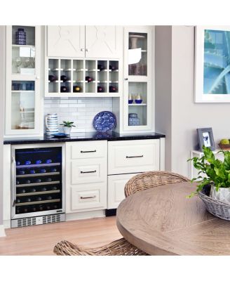 24" Built-In 52 Bottle Compressor Wine Fridge in Stainless Steel with Precision Digital Thermostat and Premium Beech Wood Shelves