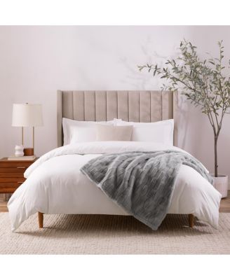 Luxe Jacquard Faux Mink Fur Throw, 50" x 70"