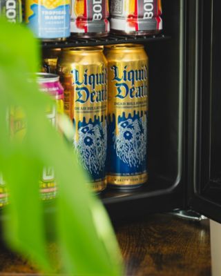 60 Can Beverage Fridge with Glass Door, Small Freestanding Mini Fridge in Black, Perfect for Beer, Snacks or Soda