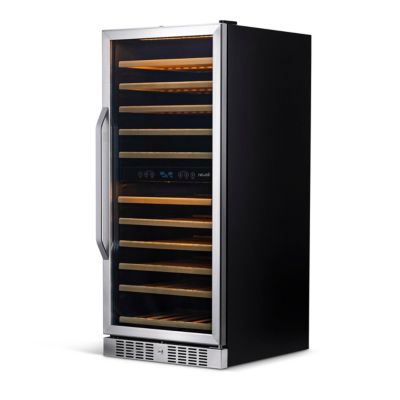 27" Built-in 116 Bottle Dual Zone Compressor Wine Fridge in Stainless Steel, Quiet Operation with Smooth Rolling Shelves