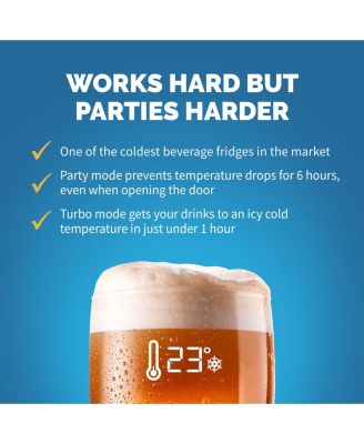 125-Can Freestanding Beverage Cooler Refrigerator with Party & Turbo Mode
