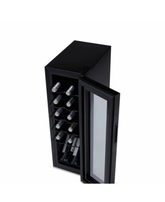 Shadow Series 12-Bottle Wine Cooler, Freestanding Wine Fridge with Digital Temperature Control & Double-Layer Glass Door