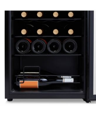Shadow Series Wine Cooler Refrigerator 24 Bottle, Freestanding Mirrored Wine Fridge with Double-Layer Tempered Glass Door & Compressor Cooling for Reds, Whites, and Sparkling Wine, 41f-64f Digital Temperature Control