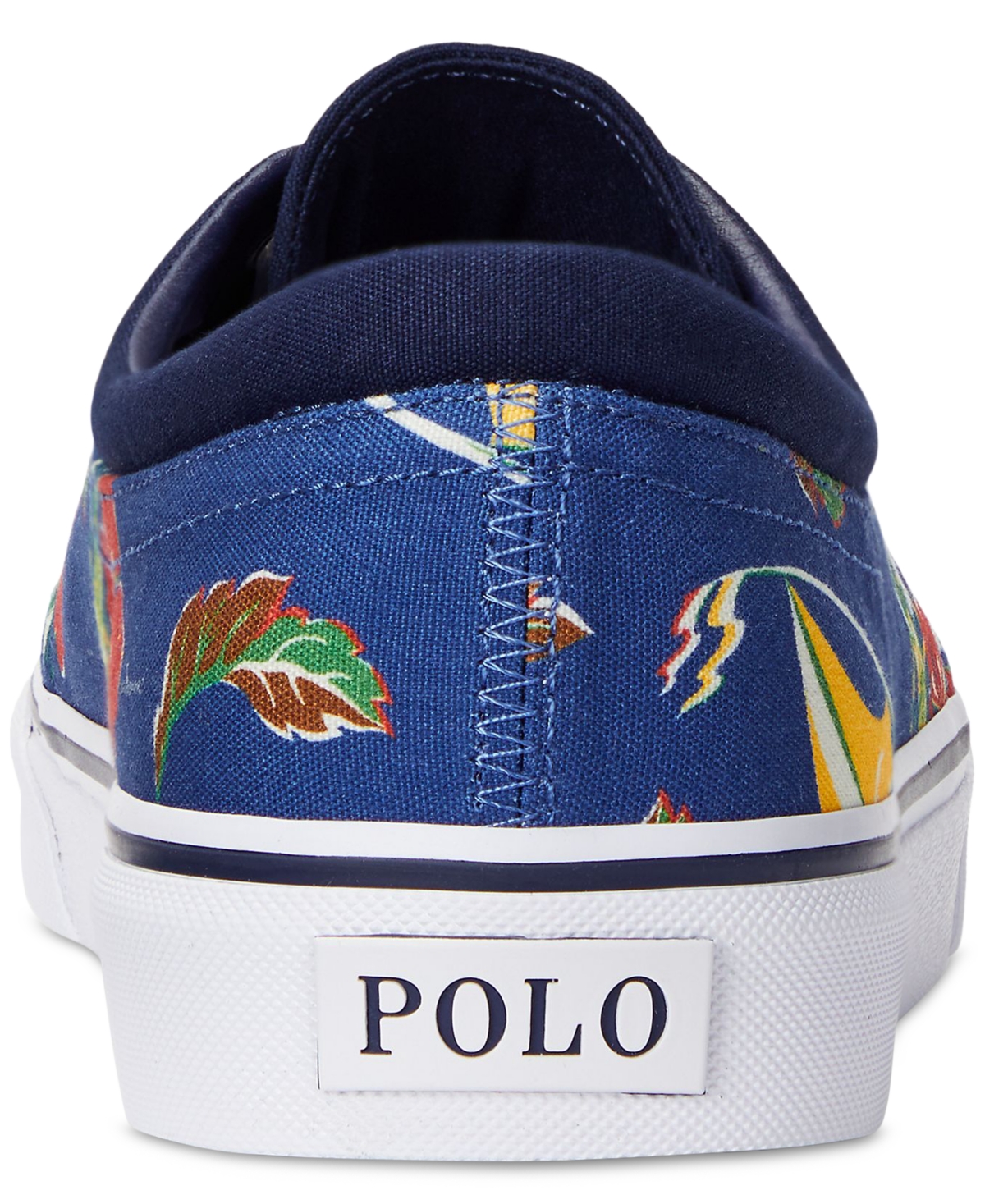 Shop Polo Ralph Lauren Men's Faxon X Printed Tropical Canvas Sneaker In Azure Sail