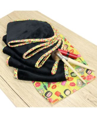 Decorative Microfiber Makeup Remover Cloths (Pack of 5, Design Options), Soft Coral Fleece Reusable Makeup Towels with a Travel Bag, Facial Wash Cloth for Bathroom, 7.5 x 15.5 in.