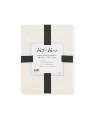 Host & Home 100% Cotton Basketweave Throw, 50" x 70"