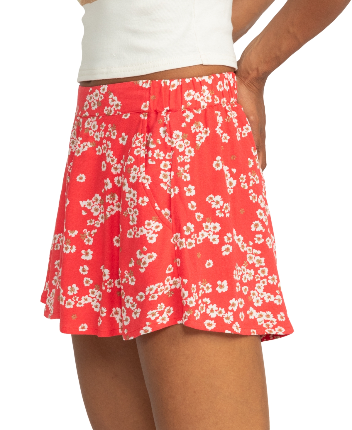 Shop Roxy Juniors' Midnight Avenue Flowy Shorts In Hibiscus Margarita