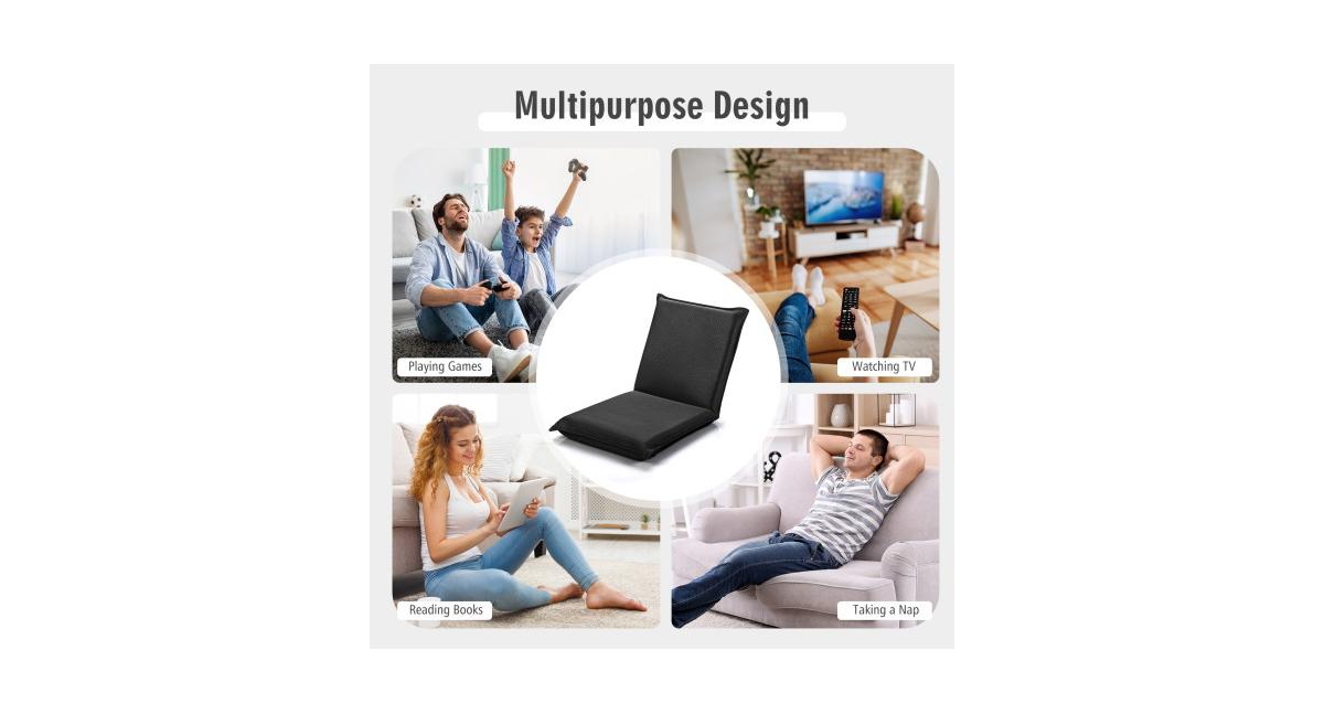 Slickblue Adjustable 6 Positions Folding Lazy Man Sofa Chair Floor Chair