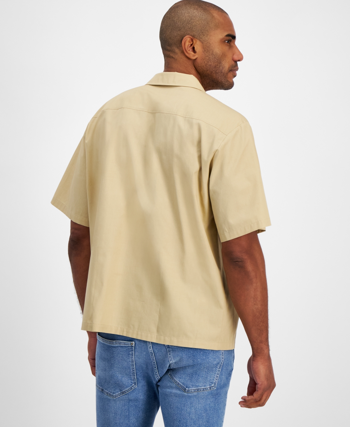 Hugo by Hugo Boss Men's Oversized Short Sleeve Check Button-Front Camp Shirt