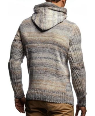 Лейф Нельсон Leif Nelson Мужской вязаный пуловер с длинными рукавами и приталенной толстовкой, базовая зимняя толстовка-свитер для мужчин