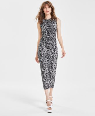 Women's Printed Textured Midi Skirt