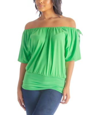 Solid Color Short Sleeve Split Shoulder Top