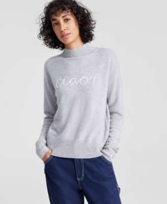 Charter Club - Women's Cashmere Ciao Mock Neck Sweater