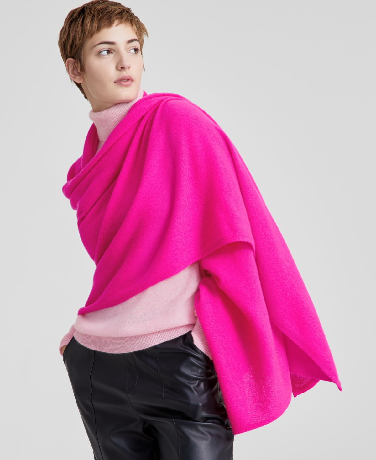 Charter Club 100% Cashmere Oversized Scarf, Created For Macy's In Fierce Pink