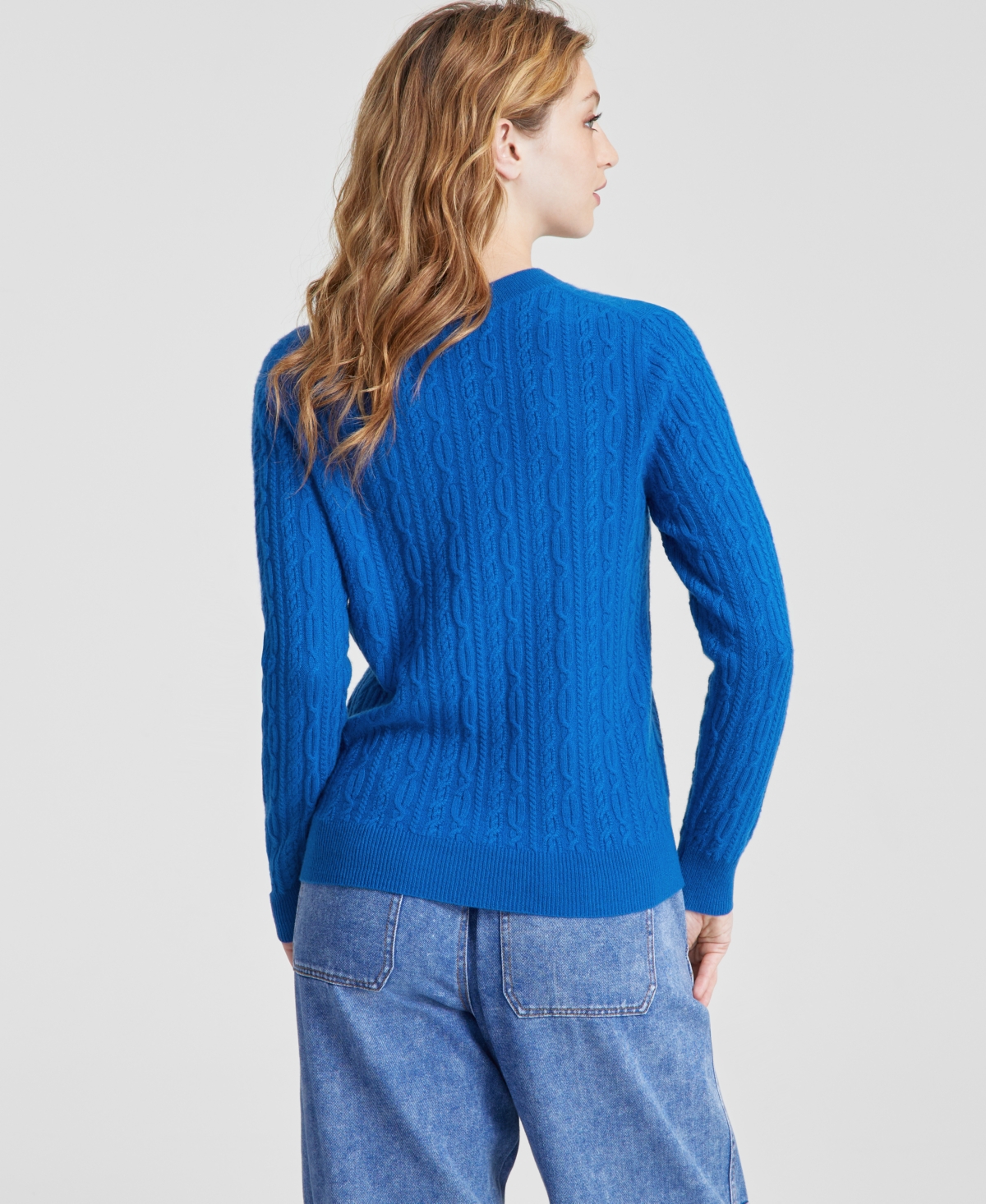 Charter Club Women's 100% Cashmere Cable-Knit Crewneck Sweater, Created for Macy's