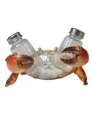 6.50"W Red Crab Salt & Pepper Shaker Holder Home Decor Perfect Gift for House Warming, Holidays and Birthdays