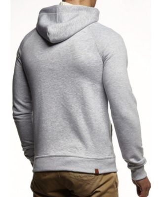 Лейф Нельсон Leif Nelson Мужская приталенная толстовка на молнии с длинным рукавом и капюшоном, куртка-свитер LN-8124, Размер M, черный