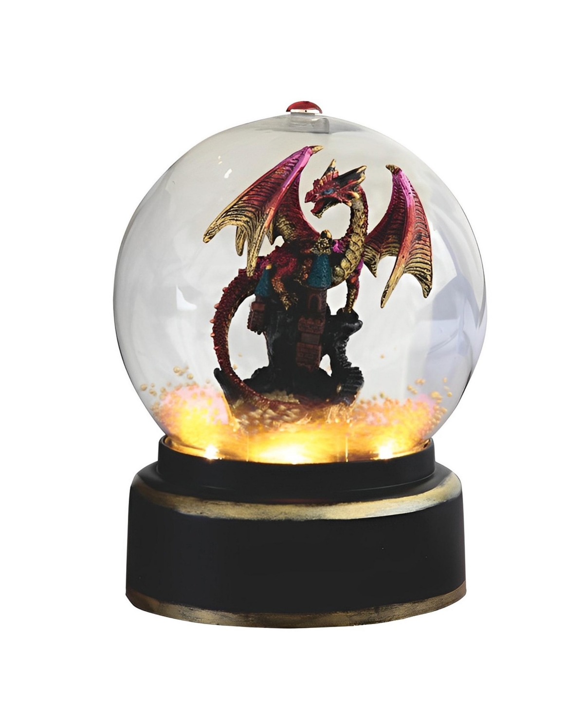 7.5"H Red Dragon in Air Powered Snow Globe Home Decor Perfect Gift for House Warming, Holidays and Birthdays - Multicolor