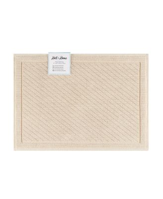 Textured Woven Cotton Bath Rug with Slip-Resistant Backing