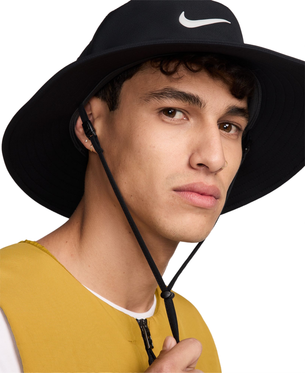 Nike Men's Apex Dri-fit Bucket Hat with Removable Chin Strap -anthracite/white