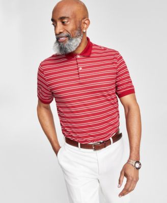 Club Room Мужская рубашка поло в полоску с коротким рукавом Club Room созданная для Macys 9890₽