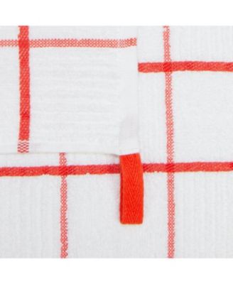 Premier Cotton Dishcloths (12 Pack), Striped Windowpane Pattern, 100% Cotton, 13x13 Absorbent Kitchen Cleaning Dish Towels