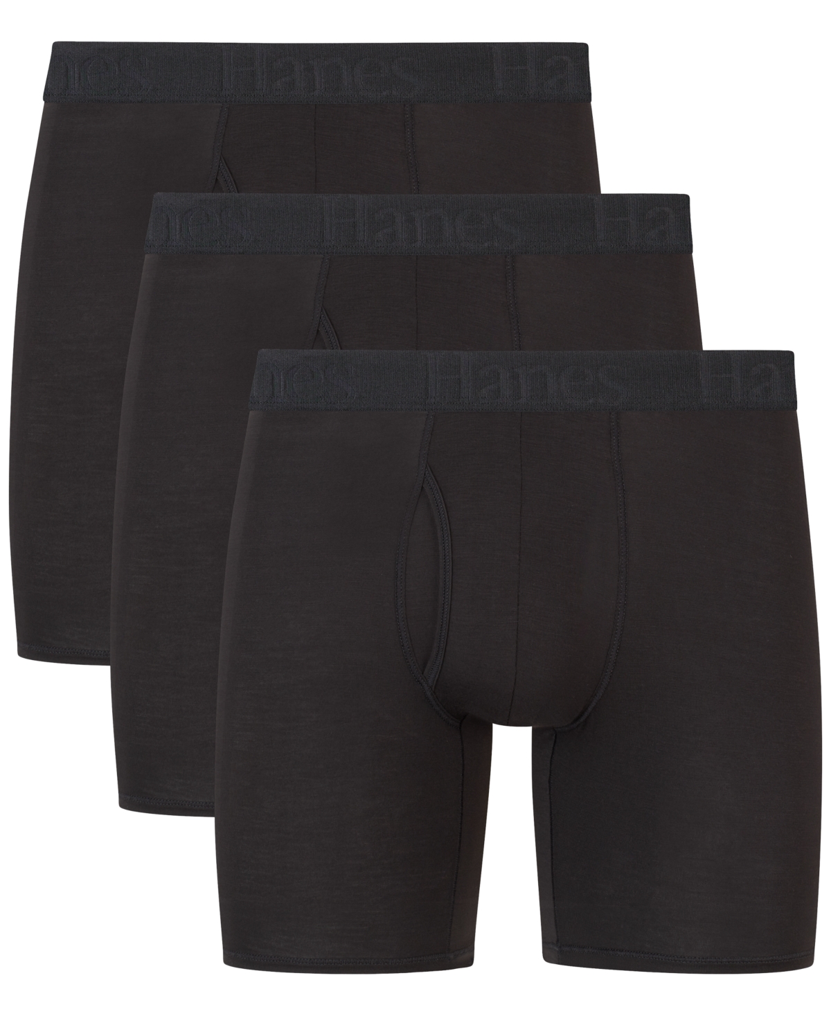 Hanes Men's 3-pk. Modern-fit Stretch Moisture-wicking Boxer Briefs In Assorted