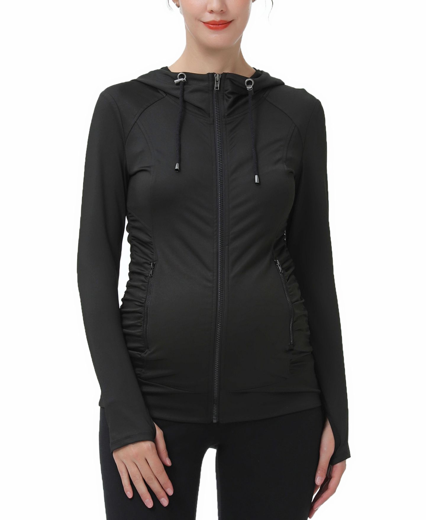 Женская куртка kimi + kai Maternity Essential Ruched Hooded Active, цвет: Чёрный — фото 1