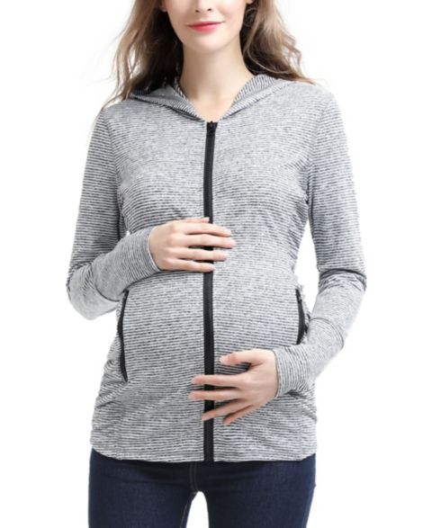 Женские куртки kimi + kai Maternity Striped Hooded Active Jacket