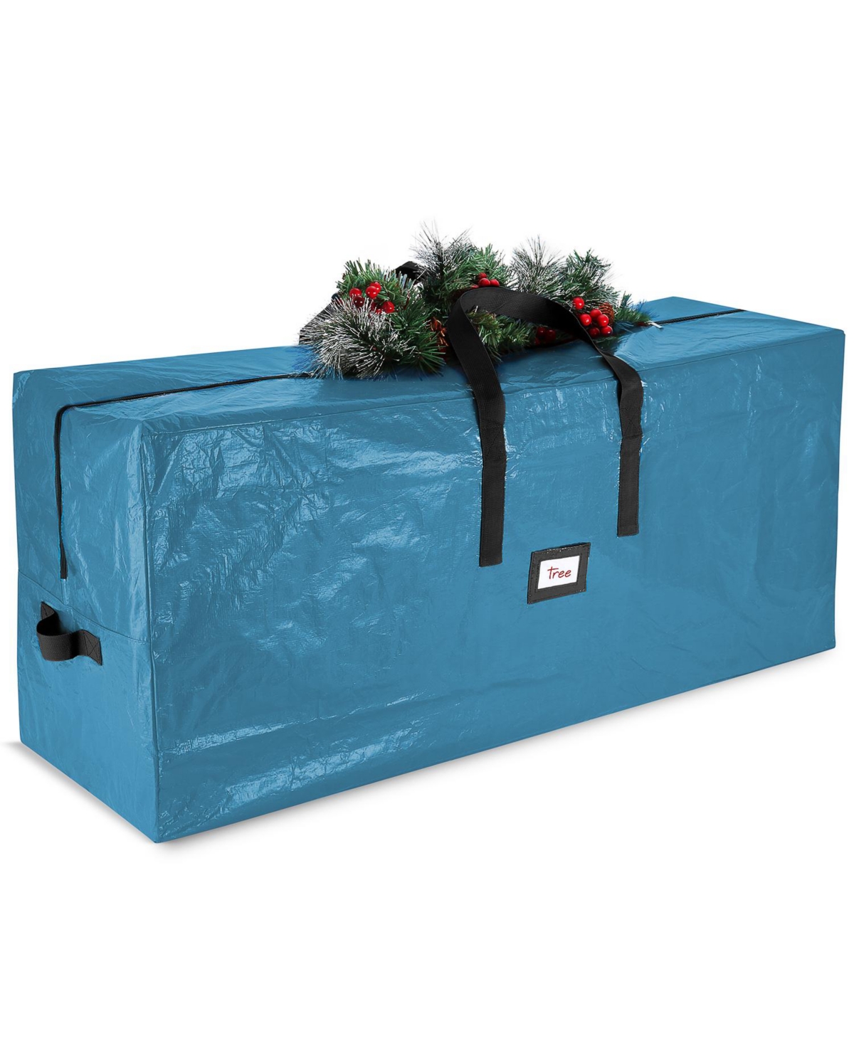 Christmas Tree Storage Bag with Reinforced Handles & Dual Zipper - 7.5 ft - Plastic blue