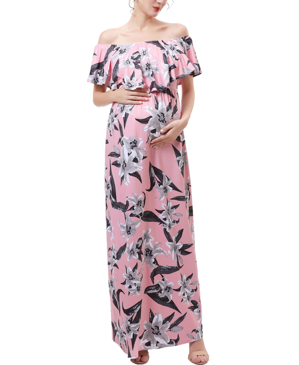 kimi + kai Maternity Floral Print Nursing Maxi Dress - Multicolored