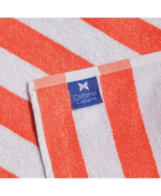 California Cabana Chaise Lounge Covers (2 Pack), Striped Color Options, 30x85 in. with 8" Fitted Pocket for Beach or Pool Chair