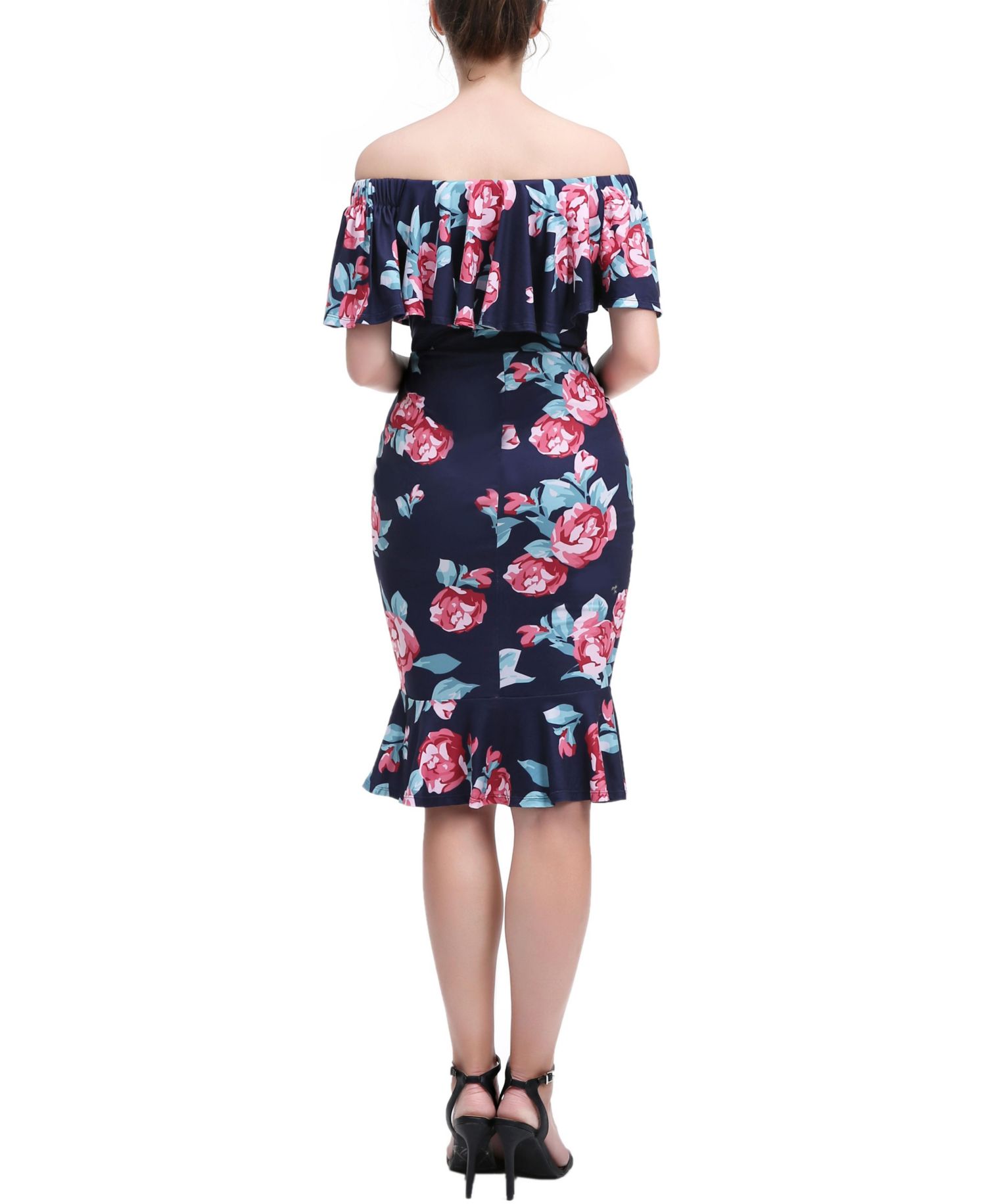 Women's Floral Print Nursing Mermaid Dress