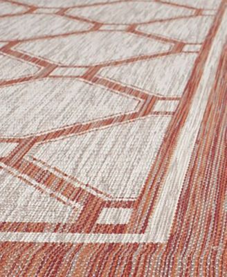 Courtyard CY8474 Red and Beige 8' x 11' Sisal Weave Outdoor Area Rug