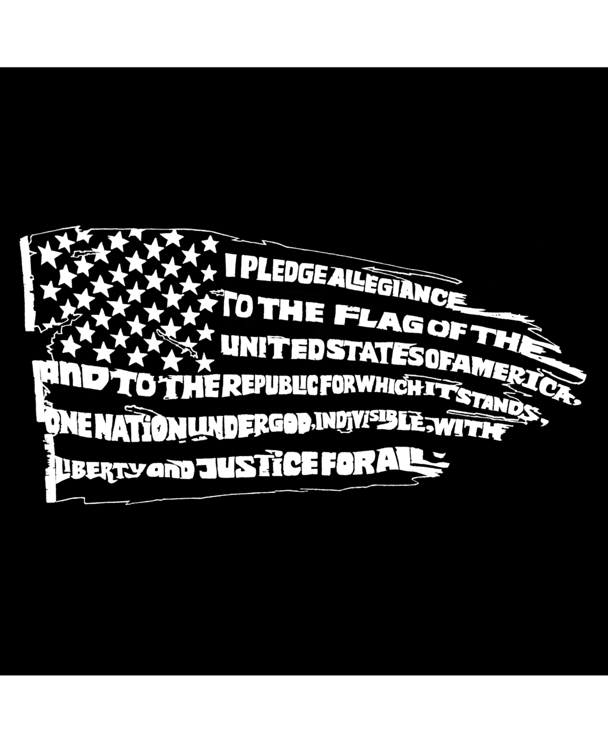La Pop Art Girls Word Art Hooded Sweatshirt - Pledge of Allegiance Flag