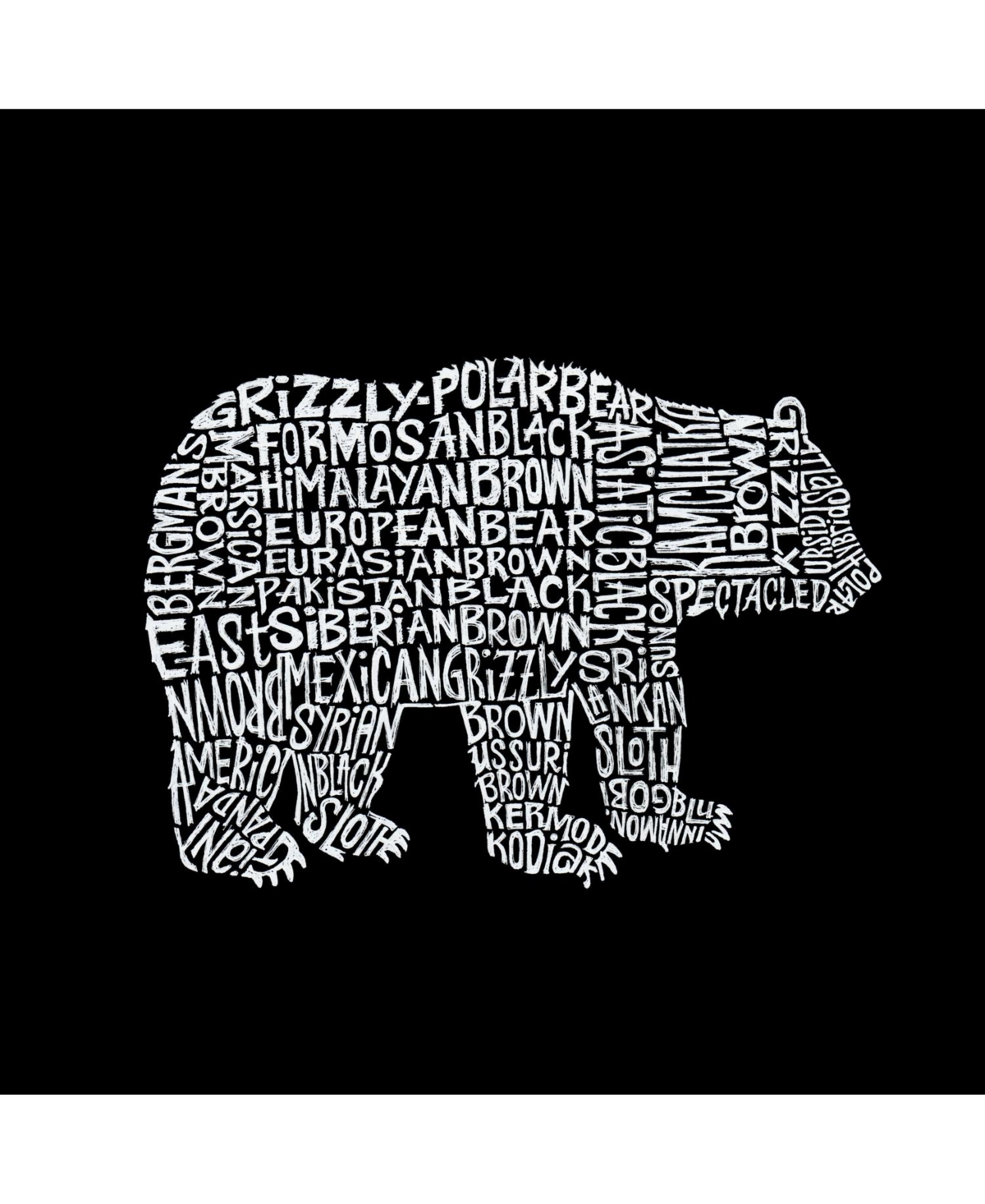 La Pop Art Girls Word Art Hooded Sweatshirt - Bear Species