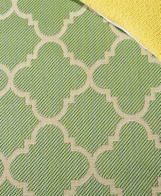 Courtyard CY6918 Green and Beige 5'3" x 7'7" Outdoor Area Rug