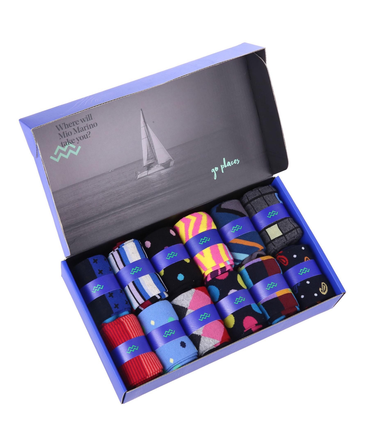 Mio Marino Men's Savvy Sharp Fun Dress Socks 12 Pack