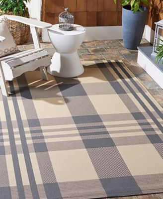 Courtyard CY6201 Gray and Bone 5'3" x 7'7" Outdoor Area Rug