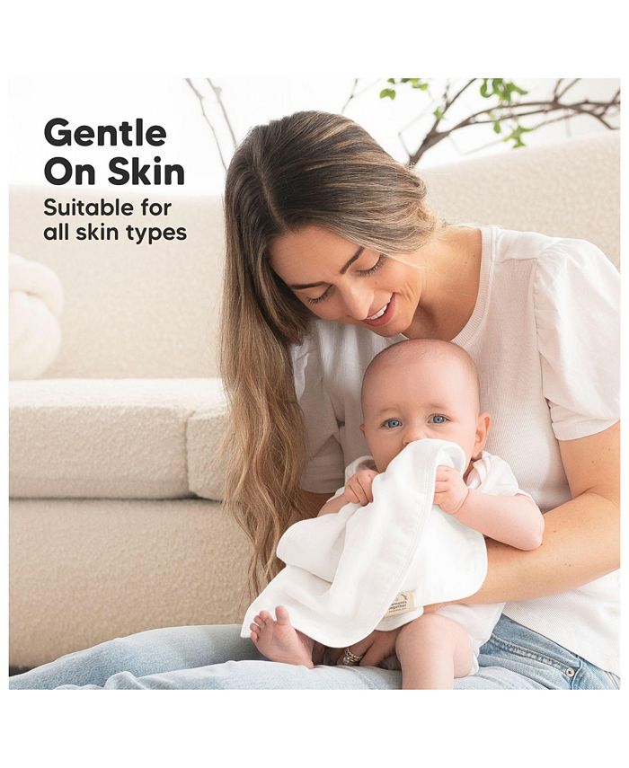 KeaBabies 5pk Softe Muslin Burp Cloths for Baby Girls and Boys, Organic