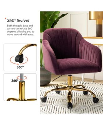 Velvet Home Office Desk Chair Height Adjustable Chair