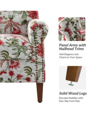 Solid Wood Nailhead Trim Gianluca Traditional Armchair