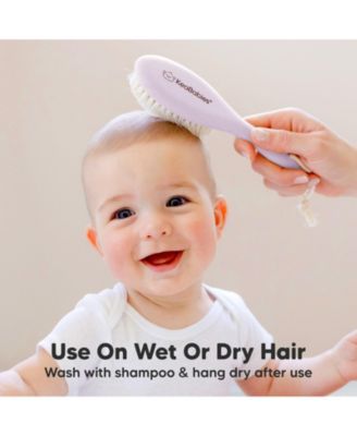 Baby Hair Brush, Oval Cradle Cap Brush, Soft Baby Brush for Infant, Newborn Hairbrush for Girls, Boys, Baby Scalp Brush