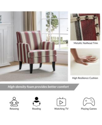 Herrera Classic Upholstered Armchair with Nail Head Trim