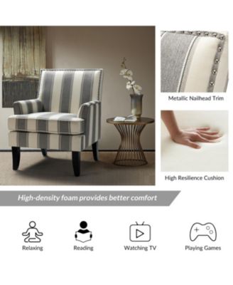 Herrera Classic Upholstered Armchair with Nail Head Trim