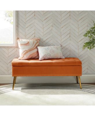 Kajana Transitional Velvet Upholstered Flip Top Storage Bench