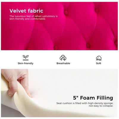 Jakub 28.5" W Velvet Tufted Polyester Armchair with Nailhead Trim