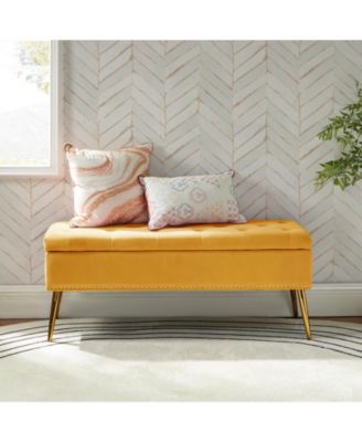 Kajana Transitional Velvet Upholstered Flip Top Storage Bench