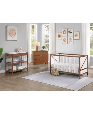 Pixie Zen 3-in-1 Convertible Crib in Walnut/White