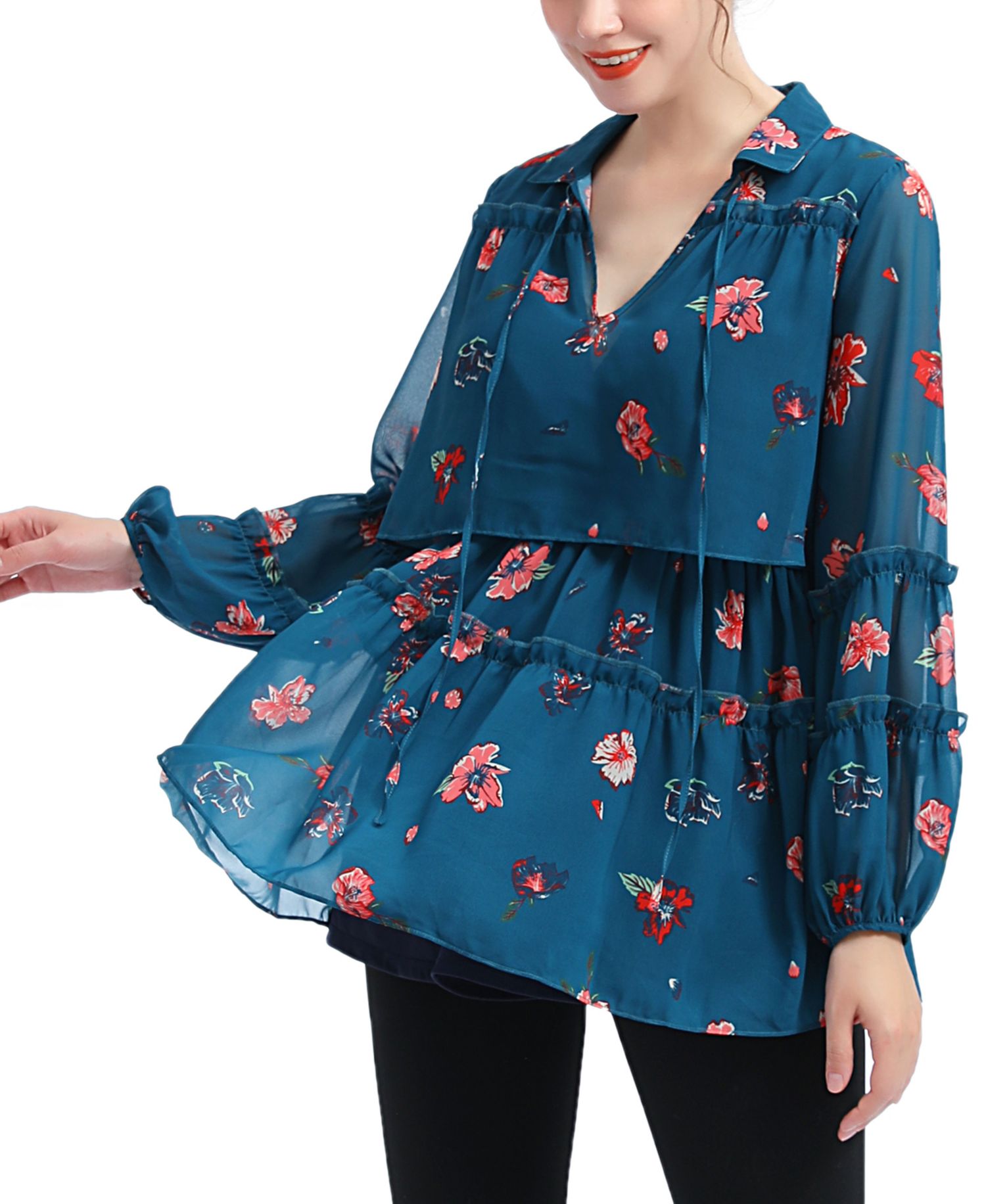 Women's Floral Print Nursing Blouse